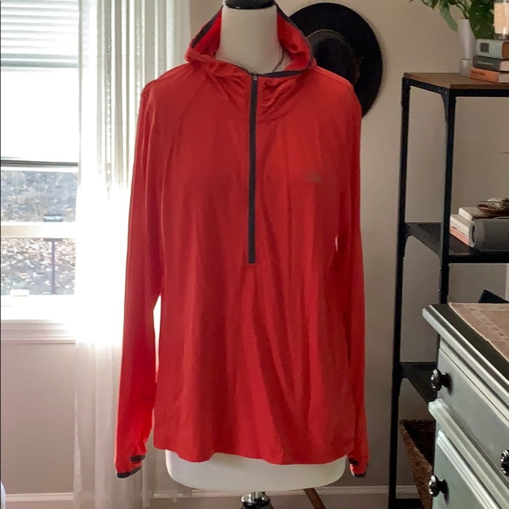 L.L. Bean half-zip pullover with hood Pink XL